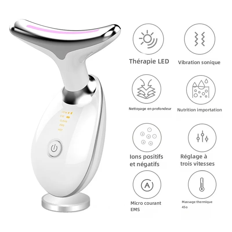 Appareil de Soin Visage LED 3 Couleurs – Anti-Rides, Éclat & Peau Nette