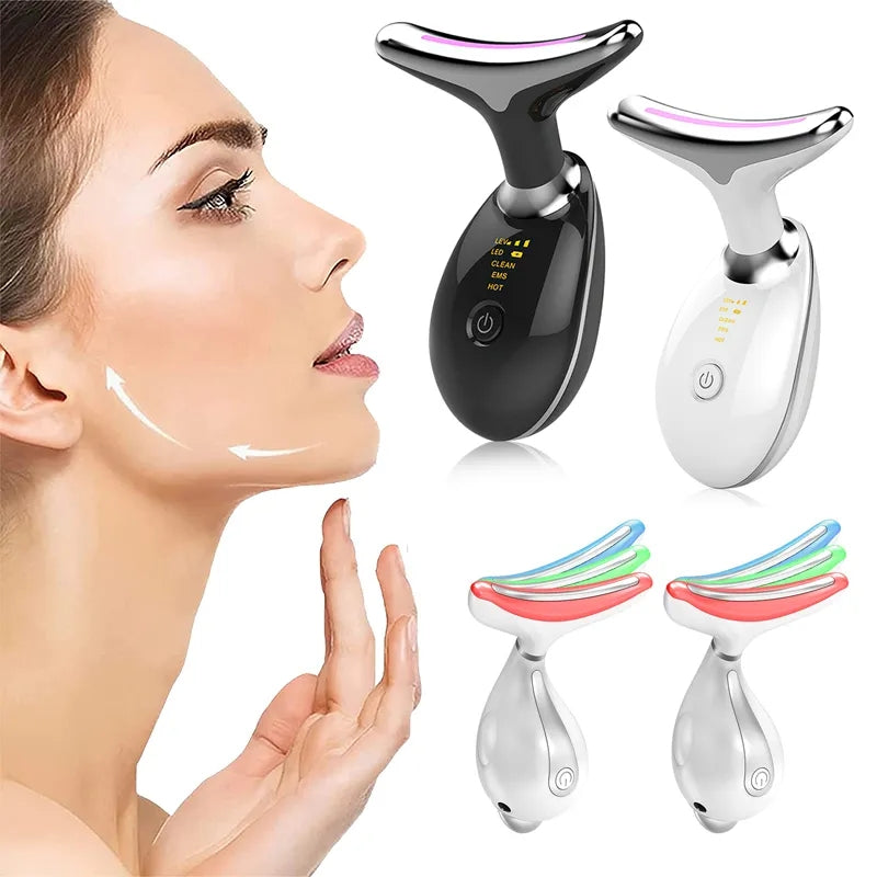 Appareil de Soin Visage LED 3 Couleurs – Anti-Rides, Éclat & Peau Nette